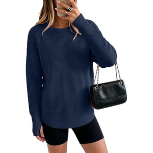 image:imageANRABESS Womens Long Sleeve Crew Neck Pullover Sweater  Ribbed Knit Tunic Top amp Thumb Hole Work Office Travel Basic Casual Fall Outfits For Daily Wear Winter Transition ClothingNavy Blue