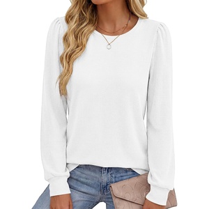image:imageANRABESS Womens Long Sleeve Waffle Knit Basic Shirts  Soft Comfy Loose Fit Tunic Tops Crew Neck Curved Hem Business Casual Dressy Blouses Trendy Fall Winter OutfitsWhite