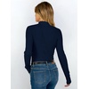 image:imageANRABESS Long Sleeve Mock Neck Tops for Women Knit Shirts  Lettuce Trim Ribbed Fitted Shirt Soft Lightweight Layer Basic Tee Work Going Out Tshirts Business Casual Fall Daily WearNavy Blue
