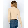 image:imageANRABESS Long Sleeve Mock Neck Tops for Women Knit Shirts  Lettuce Trim Ribbed Fitted Shirt Soft Lightweight Layer Basic Tee Work Going Out Tshirts Business Casual Fall Daily WearBeige