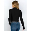 image:imageANRABESS Long Sleeve Mock Neck Tops for Women Knit Shirts  Lettuce Trim Ribbed Fitted Shirt Soft Lightweight Layer Basic Tee Work Going Out Tshirts Business Casual Fall Daily WearBlack