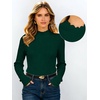 image:imageANRABESS Long Sleeve Mock Neck Tops for Women Knit Shirts  Lettuce Trim Ribbed Fitted Shirt Soft Lightweight Layer Basic Tee Work Going Out Tshirts Business Casual Fall Daily WearGreen