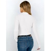 image:imageANRABESS Long Sleeve Mock Neck Tops for Women Knit Shirts  Lettuce Trim Ribbed Fitted Shirt Soft Lightweight Layer Basic Tee Work Going Out Tshirts Business Casual Fall Daily WearWhite