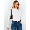 image:imageANRABESS Long Sleeve Mock Neck Tops for Women Knit Shirts  Lettuce Trim Ribbed Fitted Shirt Soft Lightweight Layer Basic Tee Work Going Out Tshirts Business Casual Fall Daily WearWhite
