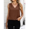 image:imageANRABESS Women Tank Tops Ruched Shoulder Dressy Blouse Business Casual Outfits Sleeveless V Neck Shirt Beach Vacation ClothesCoffee