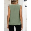 image:imageANRABESS Women Tank Tops Ruched Shoulder Dressy Blouse Business Casual Outfits Sleeveless V Neck Shirt Beach Vacation ClothesLight Green