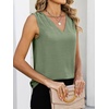 image:imageANRABESS Women Tank Tops Ruched Shoulder Dressy Blouse Business Casual Outfits Sleeveless V Neck Shirt Beach Vacation ClothesLight Green
