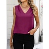 image:imageANRABESS Women Tank Tops Ruched Shoulder Dressy Blouse Business Casual Outfits Sleeveless V Neck Shirt Beach Vacation ClothesPurple Red