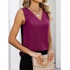 image:imageANRABESS Women Tank Tops Ruched Shoulder Dressy Blouse Business Casual Outfits Sleeveless V Neck Shirt Beach Vacation ClothesPurple Red