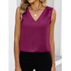 image:imageANRABESS Women Tank Tops Ruched Shoulder Dressy Blouse Business Casual Outfits Sleeveless V Neck Shirt Beach Vacation ClothesPurple Red