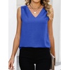 image:imageANRABESS Women Tank Tops Ruched Shoulder Dressy Blouse Business Casual Outfits Sleeveless V Neck Shirt Beach Vacation ClothesRoyal Blue