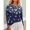 image:imageANRABESS Womens Boat Neck 34 Sleeve Top 2026 Summer Fall Fashion T Shirt  Soft Stretchy Breathable StripedSolidPrinted Basic Tees Casual amp Work Wear Travel Vacation Outfits AllSeason ClothingNavy White Floral