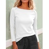 image:imageANRABESS Womens Boat Neck 34 Sleeve Top 2026 Summer Fall Fashion T Shirt  Soft Stretchy Breathable StripedSolidPrinted Basic Tees Casual amp Work Wear Travel Vacation Outfits AllSeason ClothingWhite
