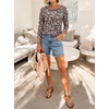 image:imageANRABESS Womens Boat Neck 34 Sleeve Top 2026 Summer Fall Fashion T Shirt  Soft Stretchy Breathable StripedSolidPrinted Basic Tees Casual amp Work Wear Travel Vacation Outfits AllSeason ClothingNavy Pink Floral