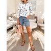 image:imageANRABESS Womens Boat Neck 34 Sleeve Top 2026 Summer Fall Fashion T Shirt  Soft Stretchy Breathable StripedSolidPrinted Basic Tees Casual amp Work Wear Travel Vacation Outfits AllSeason ClothingWhite Floral