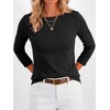 image:imageANRABESS Womens Boat Neck 34 Sleeve Top 2026 Summer Fall Fashion T Shirt  Soft Stretchy Breathable StripedSolidPrinted Basic Tees Casual amp Work Wear Travel Vacation Outfits AllSeason ClothingBlack