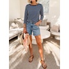 image:imageANRABESS Womens Boat Neck 34 Sleeve Top 2026 Summer Fall Fashion T Shirt  Soft Stretchy Breathable StripedSolidPrinted Basic Tees Casual amp Work Wear Travel Vacation Outfits AllSeason ClothingWhite Navy Stripe