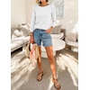 image:imageANRABESS Womens Boat Neck 34 Sleeve Top 2026 Summer Fall Fashion T Shirt  Soft Stretchy Breathable StripedSolidPrinted Basic Tees Casual amp Work Wear Travel Vacation Outfits AllSeason ClothingWhite
