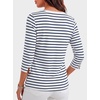 image:imageANRABESS Womens Boat Neck 34 Sleeve Top 2026 Summer Fall Fashion T Shirt  Soft Stretchy Breathable StripedSolidPrinted Basic Tees Casual amp Work Wear Travel Vacation Outfits AllSeason ClothingNavy White Stripe