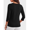 image:imageANRABESS Womens Boat Neck 34 Sleeve Top 2026 Summer Fall Fashion T Shirt  Soft Stretchy Breathable StripedSolidPrinted Basic Tees Casual amp Work Wear Travel Vacation Outfits AllSeason ClothingBlack