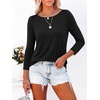 image:imageANRABESS Womens Boat Neck 34 Sleeve Top 2026 Summer Fall Fashion T Shirt  Soft Stretchy Breathable StripedSolidPrinted Basic Tees Casual amp Work Wear Travel Vacation Outfits AllSeason ClothingBlack