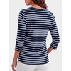 image:imageANRABESS Womens Boat Neck 34 Sleeve Top 2026 Summer Fall Fashion T Shirt  Soft Stretchy Breathable StripedSolidPrinted Basic Tees Casual amp Work Wear Travel Vacation Outfits AllSeason ClothingWhite Navy Stripe
