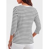 image:imageANRABESS Womens Boat Neck 34 Sleeve Top 2026 Summer Fall Fashion T Shirt  Soft Stretchy Breathable StripedSolidPrinted Basic Tees Casual amp Work Wear Travel Vacation Outfits AllSeason ClothingBlack White Stripe