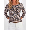 image:imageANRABESS Womens Boat Neck 34 Sleeve Top 2026 Summer Fall Fashion T Shirt  Soft Stretchy Breathable StripedSolidPrinted Basic Tees Casual amp Work Wear Travel Vacation Outfits AllSeason ClothingNavy Pink Floral
