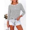 image:imageANRABESS Womens Boat Neck 34 Sleeve Top 2026 Summer Fall Fashion T Shirt  Soft Stretchy Breathable StripedSolidPrinted Basic Tees Casual amp Work Wear Travel Vacation Outfits AllSeason ClothingBlack White Stripe