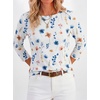 image:imageANRABESS Womens Boat Neck 34 Sleeve Top 2026 Summer Fall Fashion T Shirt  Soft Stretchy Breathable StripedSolidPrinted Basic Tees Casual amp Work Wear Travel Vacation Outfits AllSeason ClothingWhite Floral