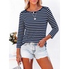 image:imageANRABESS Womens Boat Neck 34 Sleeve Top 2026 Summer Fall Fashion T Shirt  Soft Stretchy Breathable StripedSolidPrinted Basic Tees Casual amp Work Wear Travel Vacation Outfits AllSeason ClothingWhite Navy Stripe