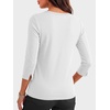 image:imageANRABESS Womens Boat Neck 34 Sleeve Top 2026 Summer Fall Fashion T Shirt  Soft Stretchy Breathable StripedSolidPrinted Basic Tees Casual amp Work Wear Travel Vacation Outfits AllSeason ClothingWhite