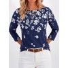 image:imageANRABESS Womens Boat Neck 34 Sleeve Top 2026 Summer Fall Fashion T Shirt  Soft Stretchy Breathable StripedSolidPrinted Basic Tees Casual amp Work Wear Travel Vacation Outfits AllSeason ClothingNavy White Floral