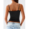 image:imageANRABESS Womens Cropped Spaghetti Strap Double Lined Tank Tops  Square Neck Camisole Soft Stretchy Silky Fabric Slim Fit Casual Summer Layering Going Out Workout Y2K Basic StyleBlack