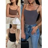 image:imageANRABESS Womens Cropped Spaghetti Strap Double Lined Tank Tops  Square Neck Camisole Soft Stretchy Silky Fabric Slim Fit Casual Summer Layering Going Out Workout Y2K Basic StyleGrey