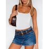 image:imageANRABESS Womens Cropped Spaghetti Strap Double Lined Tank Tops  Square Neck Camisole Soft Stretchy Silky Fabric Slim Fit Casual Summer Layering Going Out Workout Y2K Basic StyleWhite