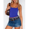 image:imageANRABESS Womens Cropped Spaghetti Strap Double Lined Tank Tops  Square Neck Camisole Soft Stretchy Silky Fabric Slim Fit Casual Summer Layering Going Out Workout Y2K Basic StyleRoyal Blue