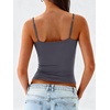 image:imageANRABESS Womens Cropped Spaghetti Strap Double Lined Tank Tops  Square Neck Camisole Soft Stretchy Silky Fabric Slim Fit Casual Summer Layering Going Out Workout Y2K Basic StyleGrey