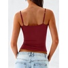 image:imageANRABESS Womens Cropped Spaghetti Strap Double Lined Tank Tops  Square Neck Camisole Soft Stretchy Silky Fabric Slim Fit Casual Summer Layering Going Out Workout Y2K Basic StyleDeep Red