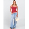 image:imageANRABESS Womens Cropped Spaghetti Strap Double Lined Tank Tops  Square Neck Camisole Soft Stretchy Silky Fabric Slim Fit Casual Summer Layering Going Out Workout Y2K Basic StyleRed