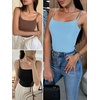 image:imageANRABESS Womens Cropped Spaghetti Strap Double Lined Tank Tops  Square Neck Camisole Soft Stretchy Silky Fabric Slim Fit Casual Summer Layering Going Out Workout Y2K Basic StyleLight Blue