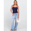 image:imageANRABESS Womens Cropped Spaghetti Strap Double Lined Tank Tops  Square Neck Camisole Soft Stretchy Silky Fabric Slim Fit Casual Summer Layering Going Out Workout Y2K Basic StyleNavy Blue