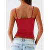 image:imageANRABESS Womens Cropped Spaghetti Strap Double Lined Tank Tops  Square Neck Camisole Soft Stretchy Silky Fabric Slim Fit Casual Summer Layering Going Out Workout Y2K Basic StyleRed