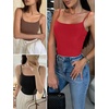 image:imageANRABESS Womens Cropped Spaghetti Strap Double Lined Tank Tops  Square Neck Camisole Soft Stretchy Silky Fabric Slim Fit Casual Summer Layering Going Out Workout Y2K Basic StyleRed