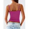 image:imageANRABESS Womens Cropped Spaghetti Strap Double Lined Tank Tops  Square Neck Camisole Soft Stretchy Silky Fabric Slim Fit Casual Summer Layering Going Out Workout Y2K Basic StyleHot Pink
