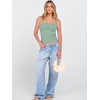 image:imageANRABESS Womens Cropped Spaghetti Strap Double Lined Tank Tops  Square Neck Camisole Soft Stretchy Silky Fabric Slim Fit Casual Summer Layering Going Out Workout Y2K Basic StyleGrey Green