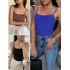 image:imageANRABESS Womens Cropped Spaghetti Strap Double Lined Tank Tops  Square Neck Camisole Soft Stretchy Silky Fabric Slim Fit Casual Summer Layering Going Out Workout Y2K Basic StyleRoyal Blue