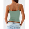 image:imageANRABESS Womens Cropped Spaghetti Strap Double Lined Tank Tops  Square Neck Camisole Soft Stretchy Silky Fabric Slim Fit Casual Summer Layering Going Out Workout Y2K Basic StyleGrey Green