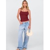 image:imageANRABESS Womens Cropped Spaghetti Strap Double Lined Tank Tops  Square Neck Camisole Soft Stretchy Silky Fabric Slim Fit Casual Summer Layering Going Out Workout Y2K Basic StyleDeep Red