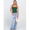 image:imageANRABESS Womens Cropped Spaghetti Strap Double Lined Tank Tops  Square Neck Camisole Soft Stretchy Silky Fabric Slim Fit Casual Summer Layering Going Out Workout Y2K Basic StyleDark Green